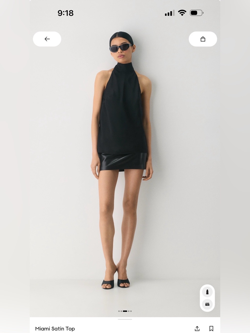 Aritzia TEN Miami Satin Halter top